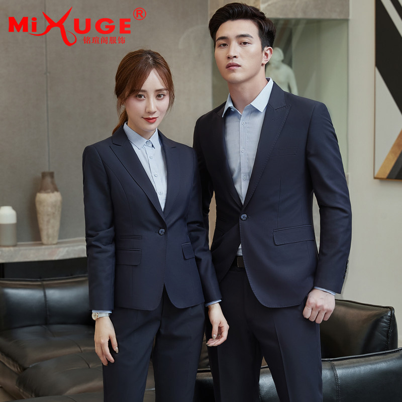 薄料春夏男女同款弹力职业套装正装银行西装套装公务员售楼工作服