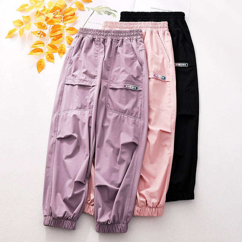 男女童速干裤子新款夏季休闲运动儿童软壳工装裤宽松束脚裤防蚊裤