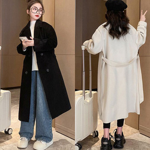 森系女童2025秋冬装毛呢外套新款时髦女中大童韩版大衣儿童呢大衣