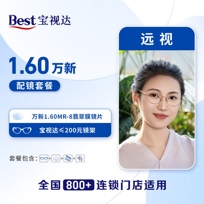 宝视达【门店配镜】169宝视达万新1.60MR-8远视非球面镜片