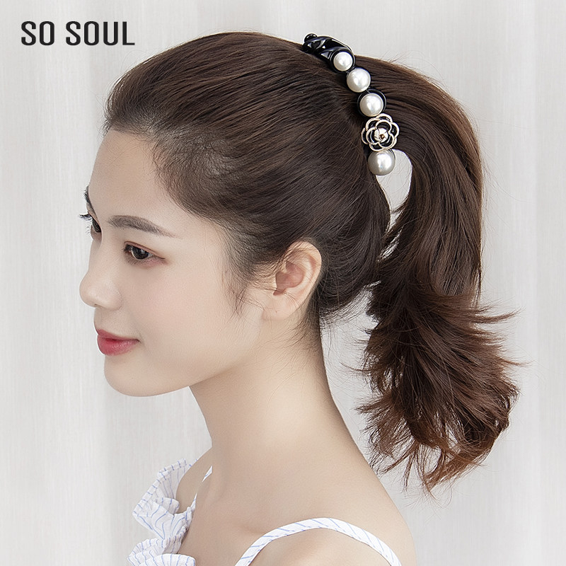 香蕉夹竖夹马尾发夹大号韩国简约甜美珍珠高档优雅带齿防滑发饰品在类目 饰品/流行首饰/时尚饰品新, 发饰中 - 来自Buy2taobao.com提供专业的淘宝代购服务