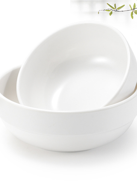 A5白色密胺碗韩式餐具饭店塑料碗仿瓷粥碗汤碗米饭碗快餐小碗商用