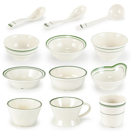 密胺食品级加厚碗碟勺杯子套装