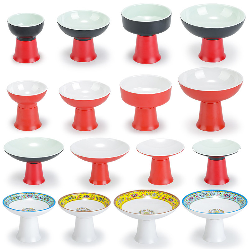 密胺餐具日式高脚碗仿瓷创意水果盘茶点糕点心盘子甜品小吃盘商用