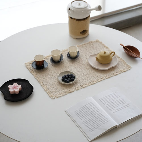 VAST无垠器皿 | 【初春季】茶席纯棉麻复古新中式家用茶桌垫