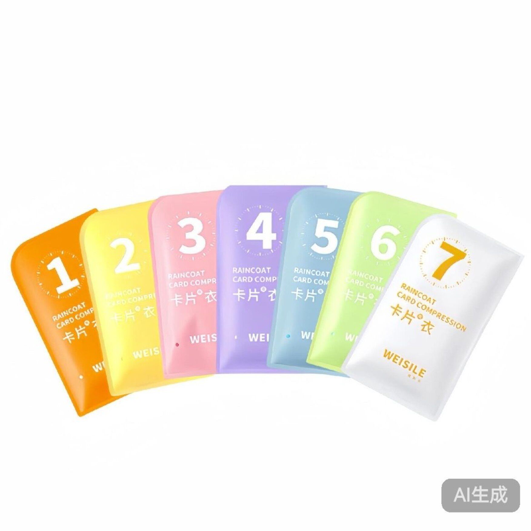 7色一次性雨衣便携卡片式长款加厚户外暴雨 成人通用全身旅行雨披