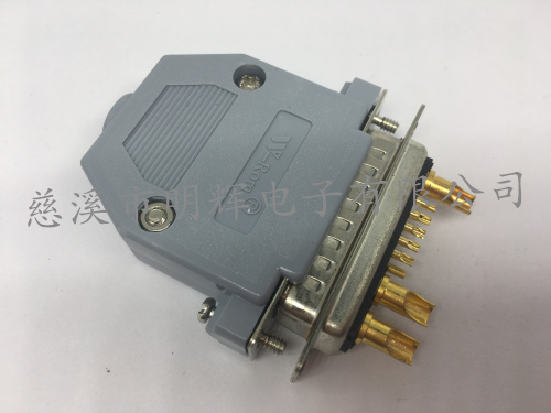镀金电源插座13W3焊线 10+3高电流混装连接器 矩形COM接口