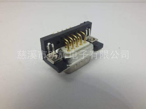 现货销售DR9公头\母头 90度弯脚焊板 DB9车针镀金 9P串口连接器