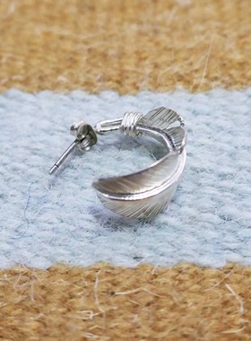 znative原firstarrows雕金师2020夏手工雕刻羽毛耳钉潮配饰