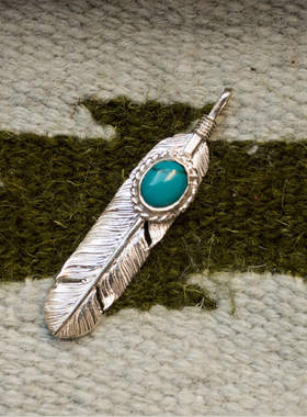 z.native原first arrows职人独立品牌松石欧帕羽毛复古吊坠