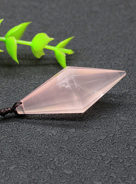 如鸿天然粉水晶双尖12面柱吊坠