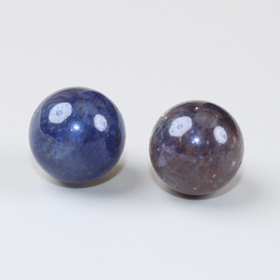 如鸿天然水晶球摆件蓝色堇青石圆形球DIY饰品配件散珠饰品