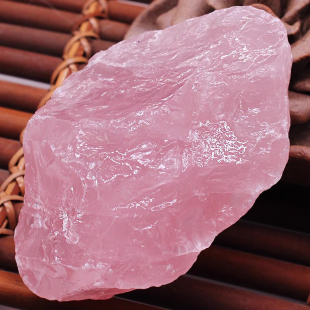 一物一图天然粉水晶原石摆件真石头大块矿石毛料宝石芙蓉石粉色