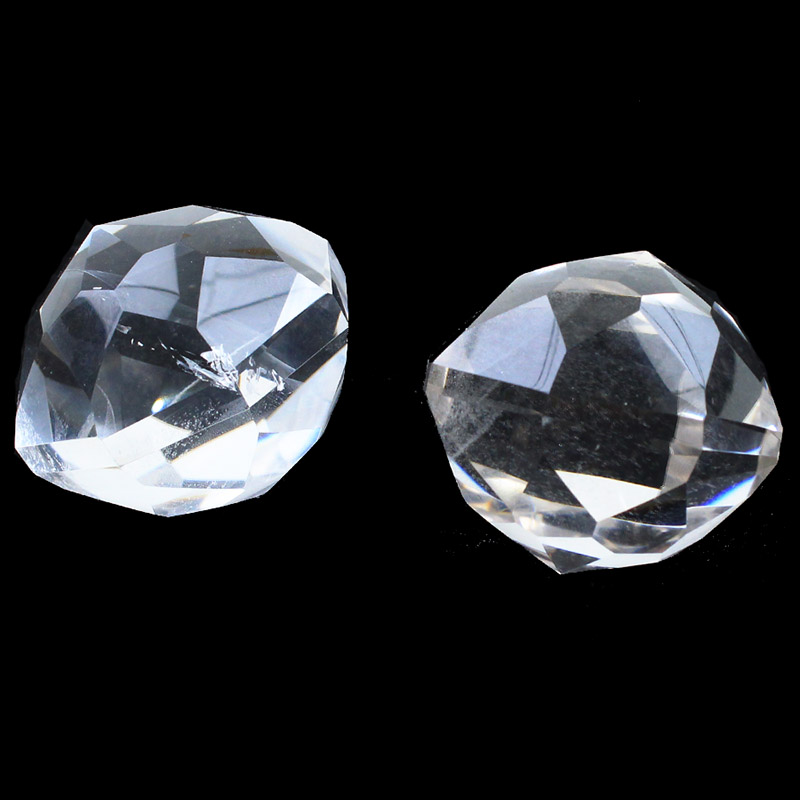 白水晶原石手把玩件多面体