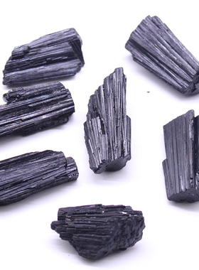 如鸿天然黑碧玺原石矿石电气石黄色水晶毛料儿童小宝石头标本矿物