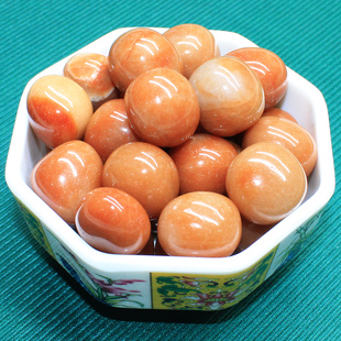 如鸿天然水晶滚石椭圆形碎石鱼缸装饰造景原石橙色东陵玉石头