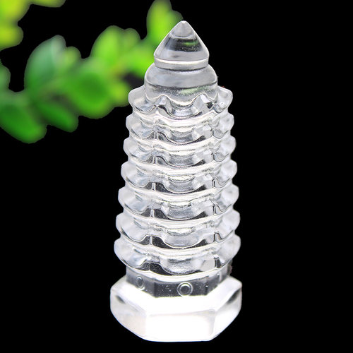 如鸿白水晶7层文昌塔摆件