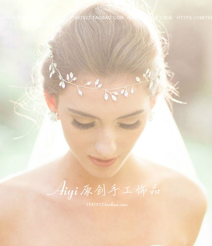 欧美大牌风格韩式简约新娘水钻