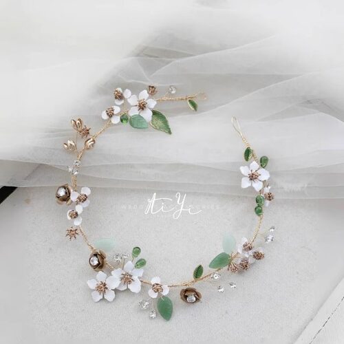 春意盎然森系绿叶花卉手工蔓藤