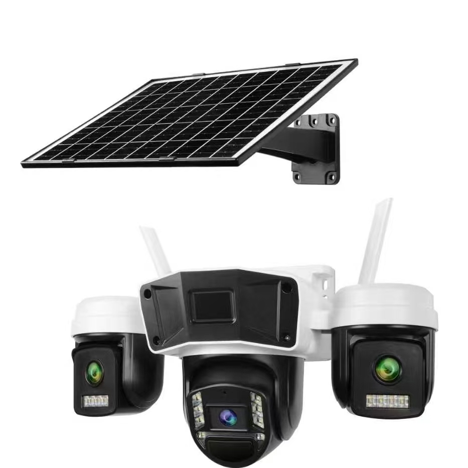 new 三镜头小鹰看看okam wifi 太阳能无线 网络摄像头4G camera