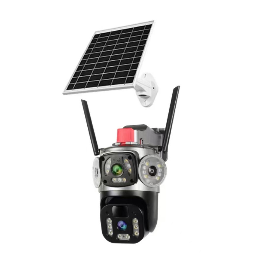 双镜头小鹰看看okam太阳能无线户外球机网络摄像头4g camera