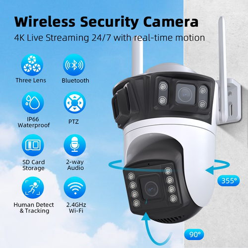 HOT三画面三镜头超级看看icsee网络摄像机wifi camera 监控摄像头