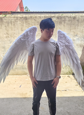 白色卡通小号羽毛翅膀六一节COSPLY猫头鹰动物装扮吸血鬼手仗黑色