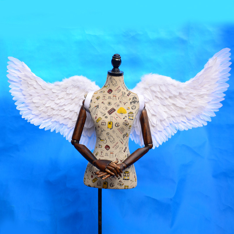 小号天使羽毛翅膀网红照拍摄用品模特cos羽毛翅膀