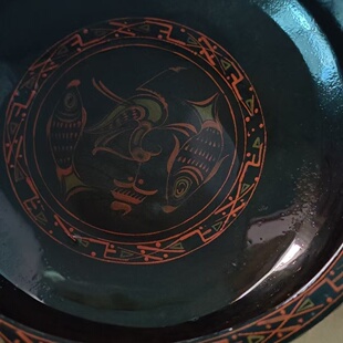 仿制战国麻胎漆器又称夹纻漆器脱胎漆器三脚盘型美锈真收藏佳品