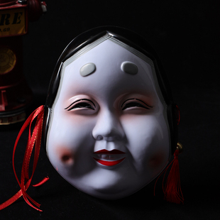 日式能剧胖脸面具万圣节戏剧道具演出cosplay鬼首般若丑女人面具