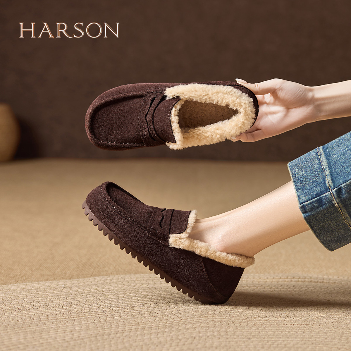 哈森复古加绒勃肯鞋女25爆款一脚蹬懒人保暖两穿棉鞋毛毛鞋单鞋,女鞋,勃肯鞋/软木鞋,淘宝优惠券,粉丝福利购,淘宝优惠卷