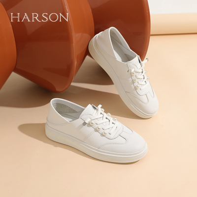 哈森夏季新款运动厚底增高小白鞋
