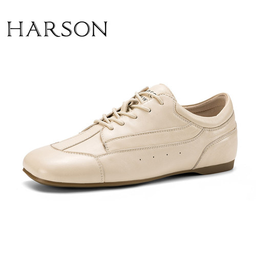 HARSON真皮女德训鞋平底百搭