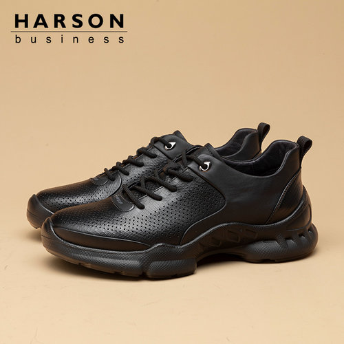 HARSON哈森男鞋透气打孔凉鞋