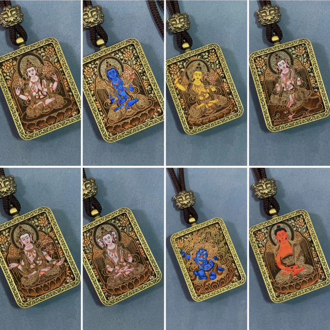 真品西藏非手绘唐卡吊坠十二生肖八大守护神景区佛系纪念品代