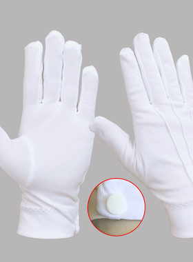 有谊诚品三筋带扣加厚薄款白手套劳保司仪礼仪司机珠宝文玩表演出