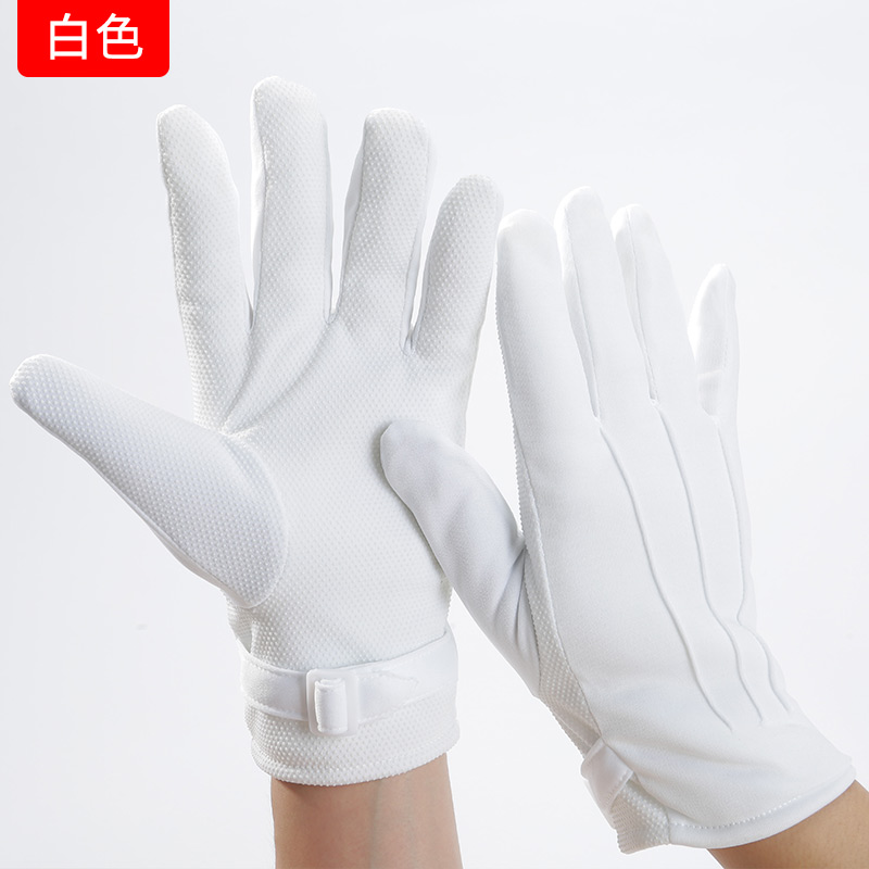 加棉加绒加厚三筋礼仪白手套