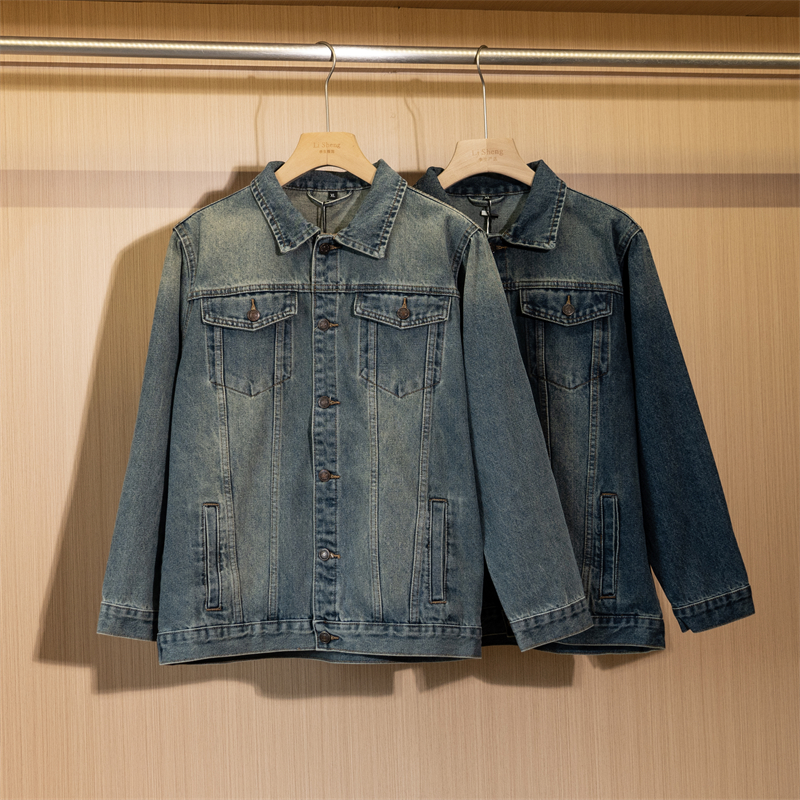 春季男士日系复古工装牛仔夹克男款宽松多口袋美式高街外套ZJ44