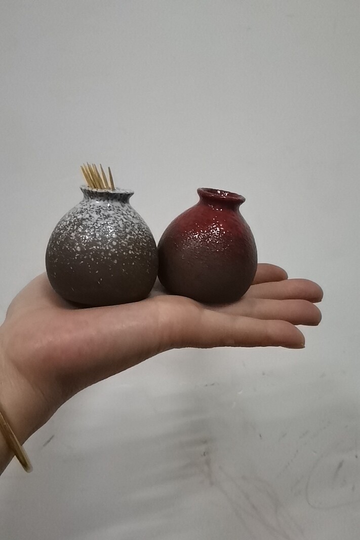 迷你陶瓷花瓶小口径插花小花器博古架桌面鱼缸摆件