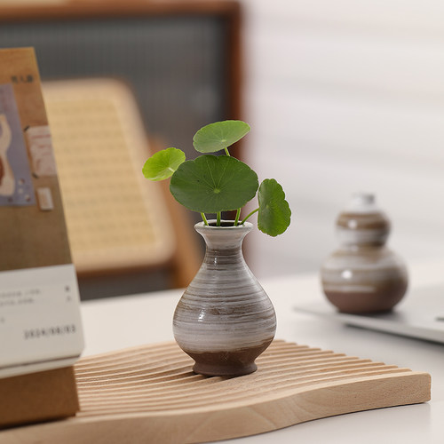 创意复古陶瓷迷你茶宠小花器水培摆件功夫茶道配件茶桌茶具小摆件