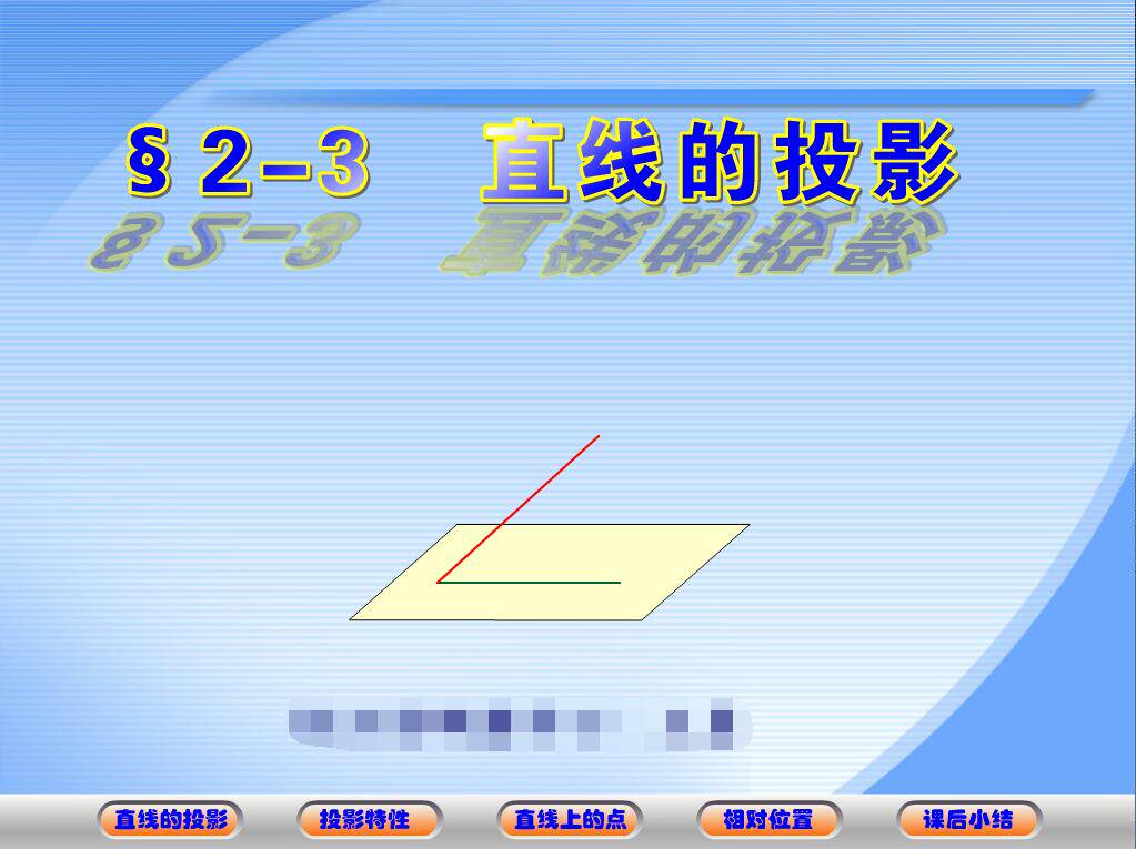 高等职业教育数学专业精品flash获奖课件——直线的投影