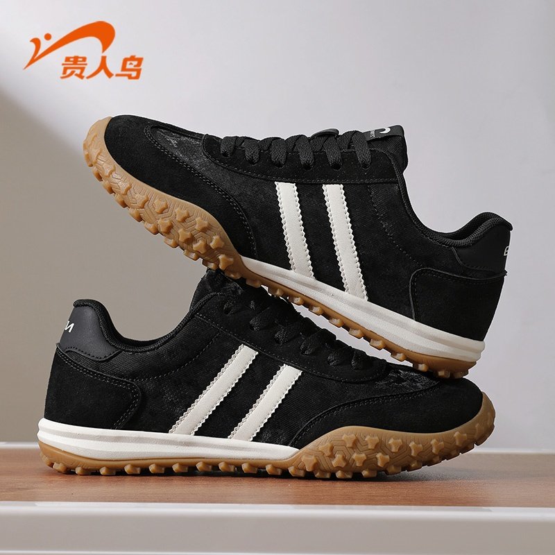 贵人鸟男鞋轻便软底黑色阿甘鞋男