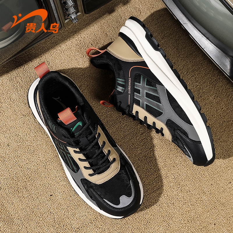 贵人鸟男鞋冬季2025新款轻便软底休闲鞋子男款黑色减震男士运动鞋