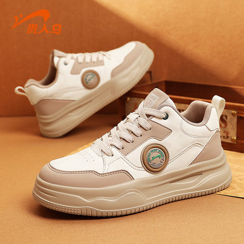 贵人鸟车缝线系带男士板鞋