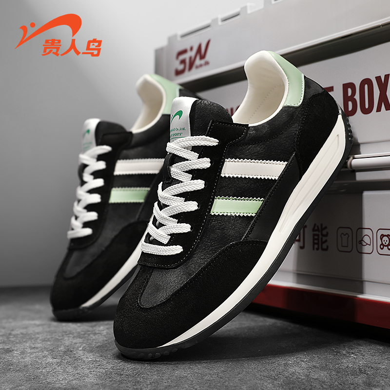 贵人鸟休闲鞋潮流低帮男鞋2025冬季黑色阿甘鞋新款减震运动鞋男款