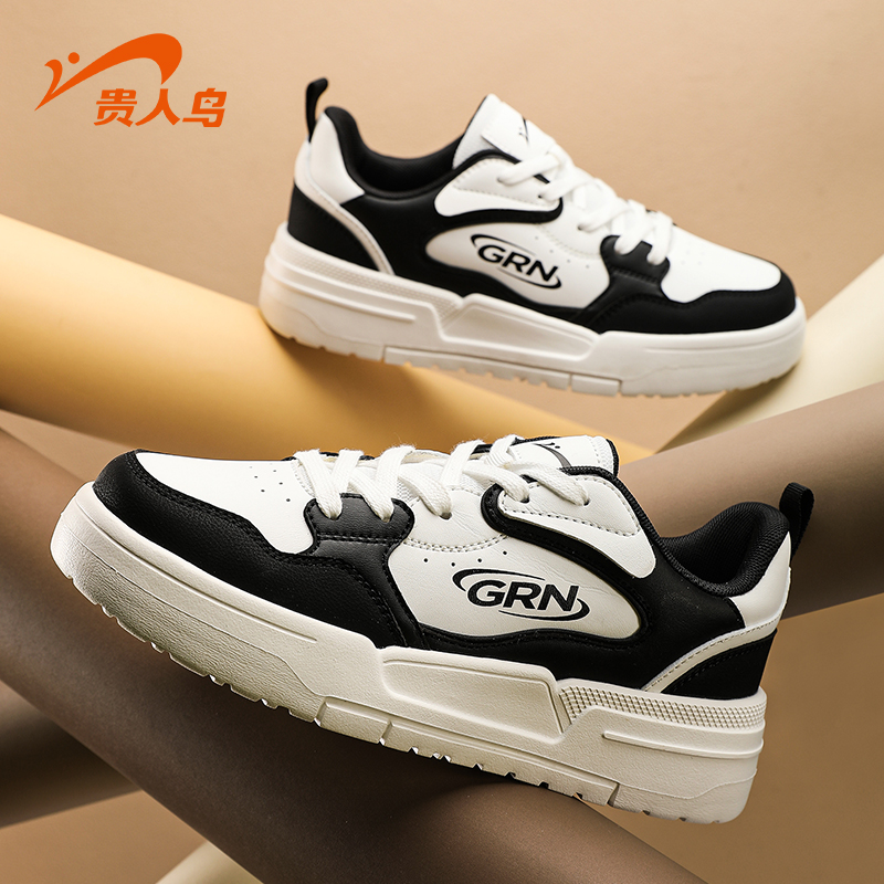 贵人鸟车缝线系带女士低帮