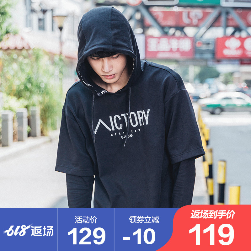 贵人鸟男针织带帽卫衣新款秋季连帽字母印花假两件男运动服|msdalam kategori sukan/pakaian kasual, sweater sukan/pullover - dari Buy2taobao.com untuk memberikan perkhidmatan ejen Taobao profesional membeli