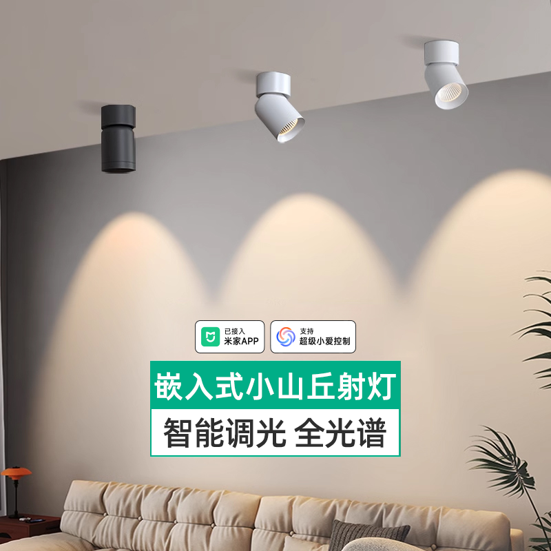 嵌入式小山丘智能射灯调光可调角度家用客厅已接入米家APP洗墙灯