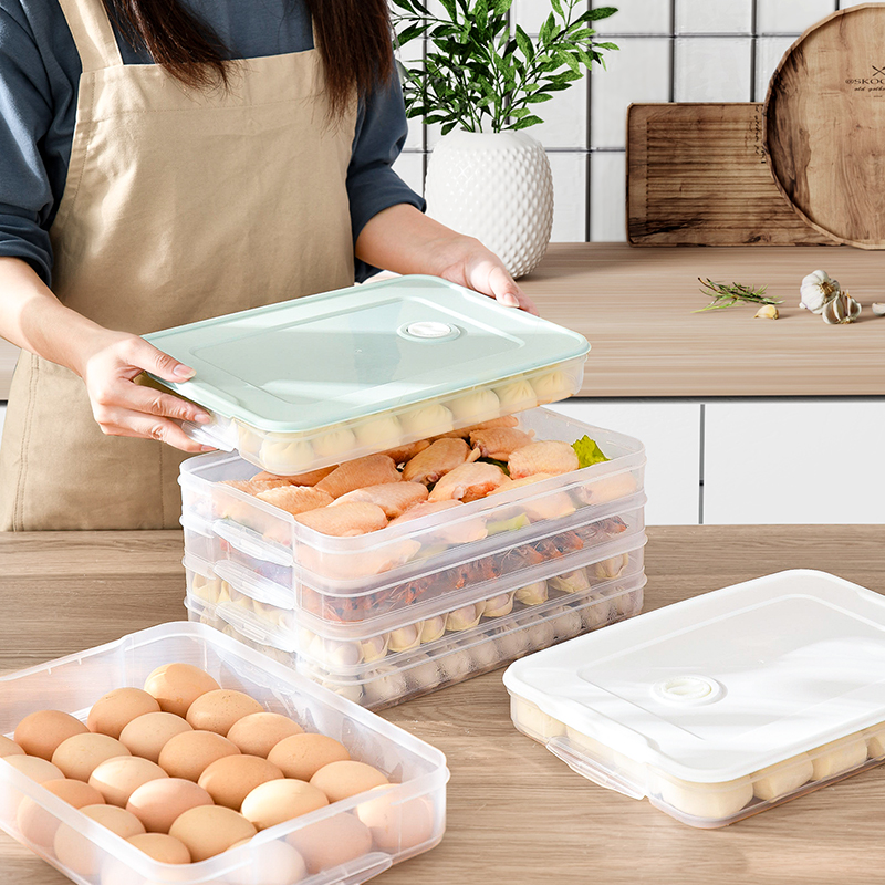 食品级密封冰箱饺子收纳盒