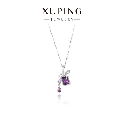 旭平氛围感微镶方糖蝴蝶结项链女时尚轻奢高级感锁骨链送闺蜜